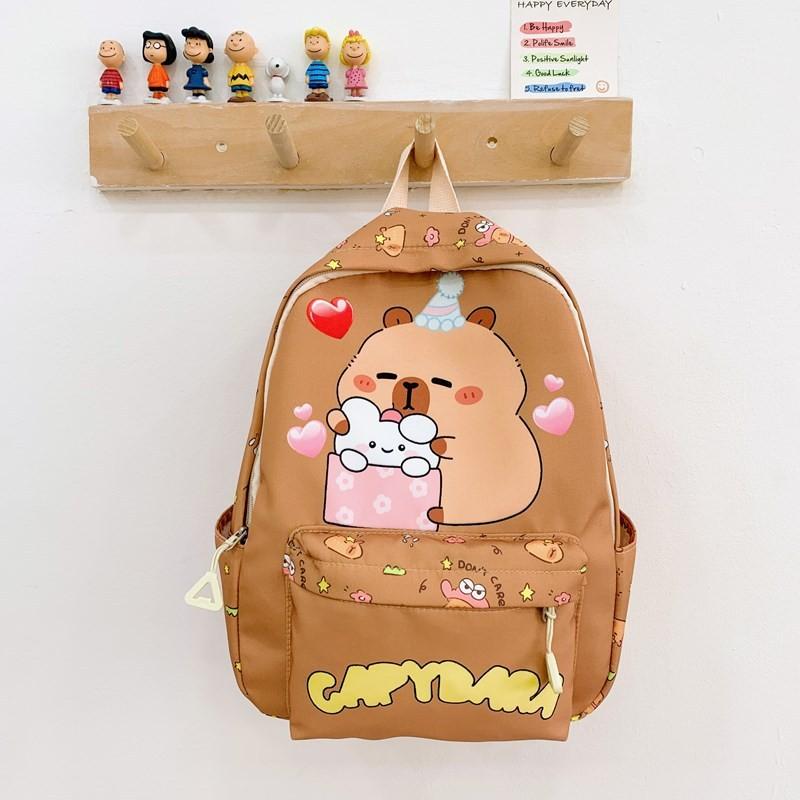 Capybara Kindergarten Kids Backpack Large Capacity Unisex Boys Girls School Bag