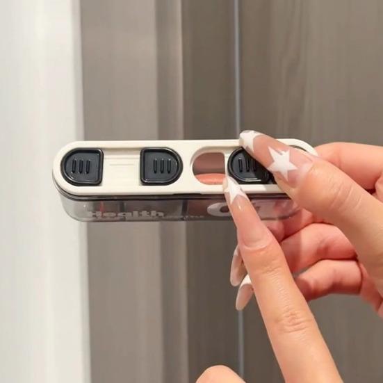 Portable Pill Box 4 Compartments Transparent Pill Case Travel Pill Organizer Tablet Dispenser with Slider Lock