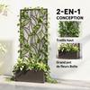 Planter with trellis, flower box, with privacy screen, for climbing plants, metal, 45 x 21.5 x 110 cm, black
