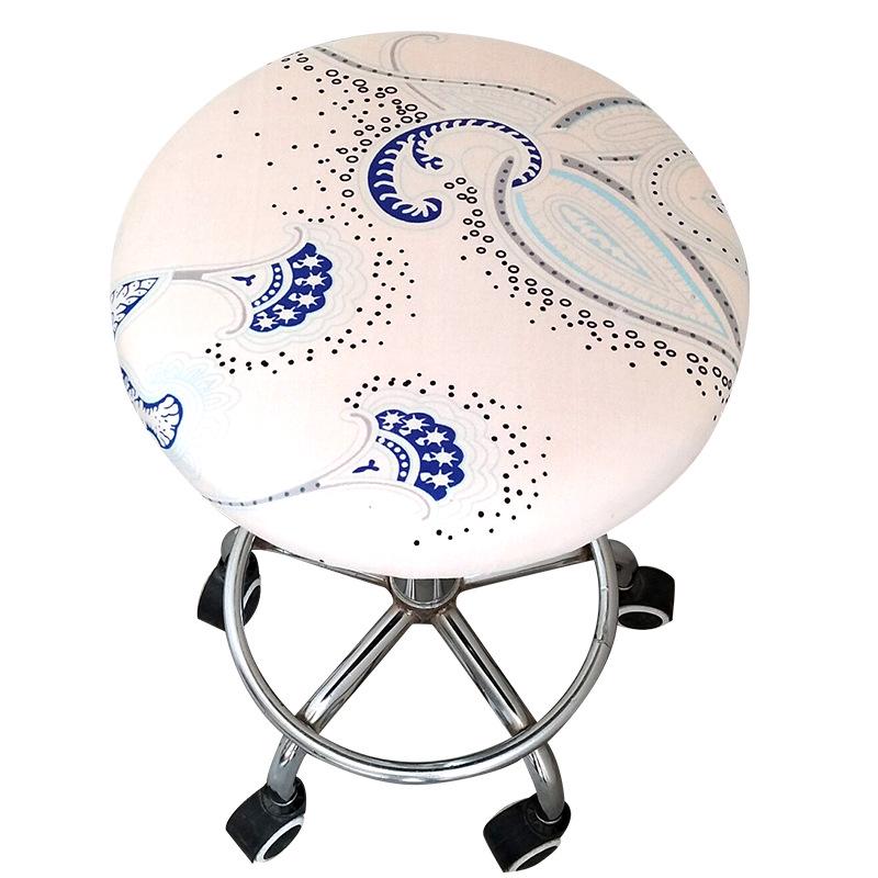 Домашний табурет, круглый чехол на стул, чехол с цветочным принтом, чехол на сиденье из спандекса, эластичный барный стул, разноцветный