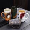 800Ml large capacity mug water cup ceramic cup Japanese retro coarse pottery coffee cup breakfast cup beer cup
