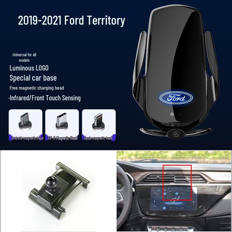 Магнитный беспроводной держатель для телефона с быстрой зарядкой для Ford Focus/Mondeo/Fiesta