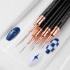 Лайнер для ногтей Diy Drawing Painting Flower Line Stripes Pen 4Mm-25Mm Metal Handle Nail Art Brush With Cover Nail Brushs