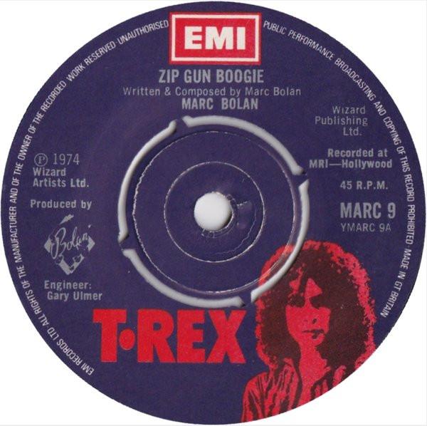 7-дюймовая пластинка MARC BOLAN Zip Gun Boogie MARC9 T. Рекс 1974 Великобритания Рок Б/У
