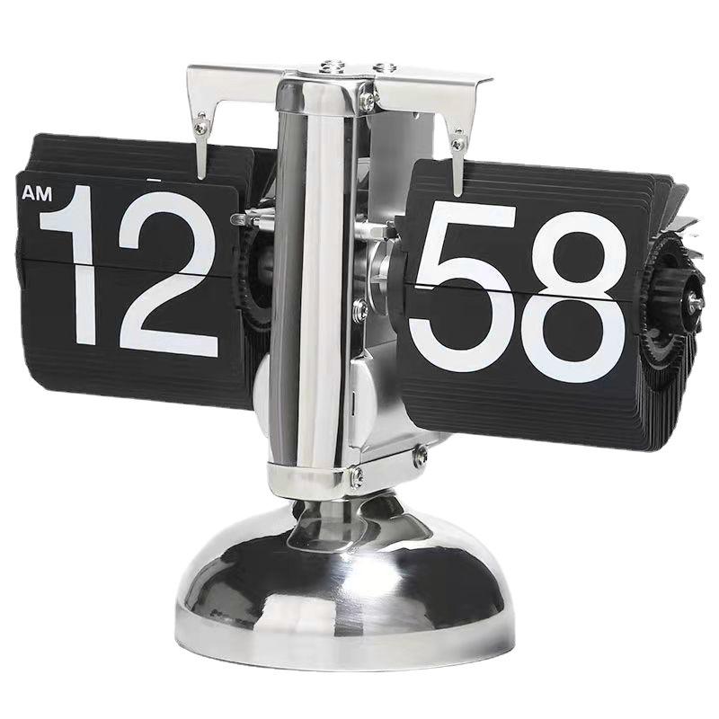 Creative Retro Flip Clock - Modern Simple Design, Ingenious Single-Leg Balance for Living Room Decor
