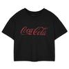 Женская/дамская футболка кроп с коротким рукавом Coca-Cola