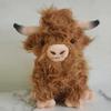 Highland Cow Plush Stuffed Animal 28cm Cuddle Toy Soft Breathing Function Brown Fluffy Cow Sleep Companion Gift