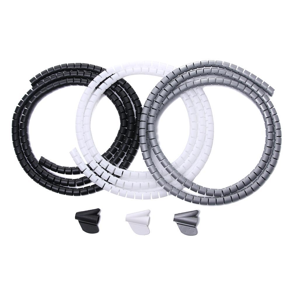 HDPE 1.5m Length Management  Cord Protector Flexible Spiral Tube Wire Organizer Cable Holder