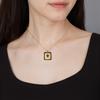 Hermes As De Coeur Gold-Plated Metal Calfskin Pendant Necklace Women necklace H081865CC89