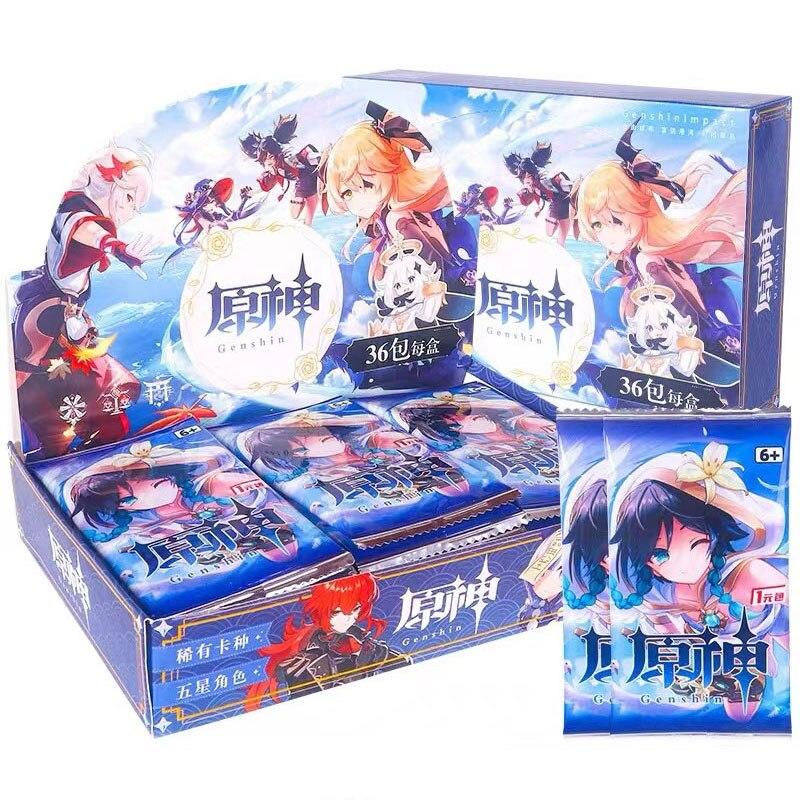 Genshin Impact Series Коллекционные карты Игры Буквы Карты Коллекционные предметы Sr Ssr Редкие карты Игрушки для семьи Дети Рождественский подарок