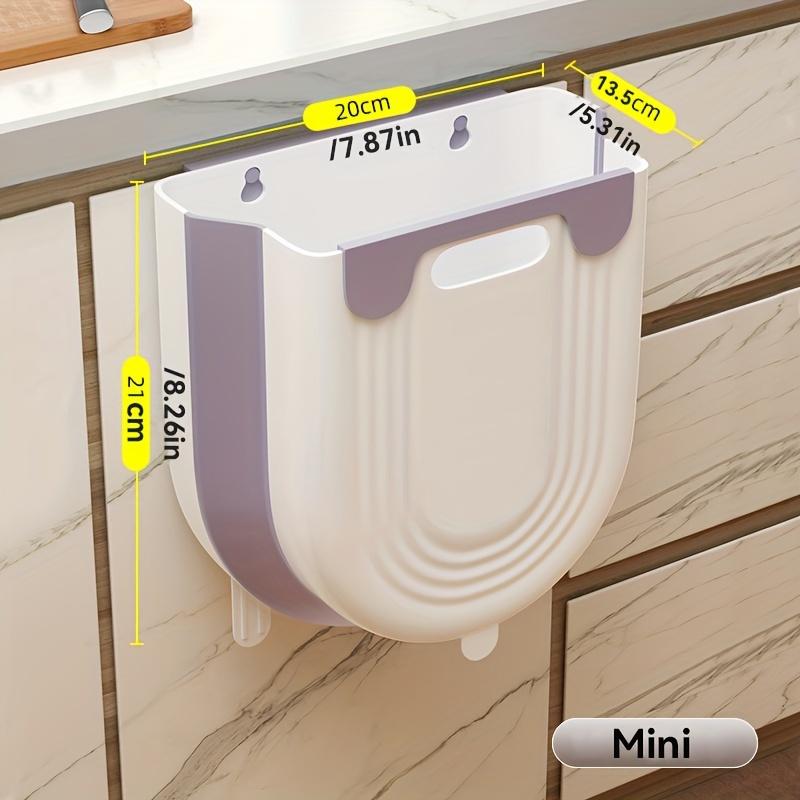 Wall-Mounted Foldable Trash Can - Hanging Plastic Expandable Storage Bin for Kitchen Use Portable for Kitchen & Bathroom