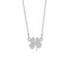 Temperament Sterling Silver Heart-shaped Flower Pendant Necklace for Women Girls Collarbone Chain Jewelry Accessories Gifts