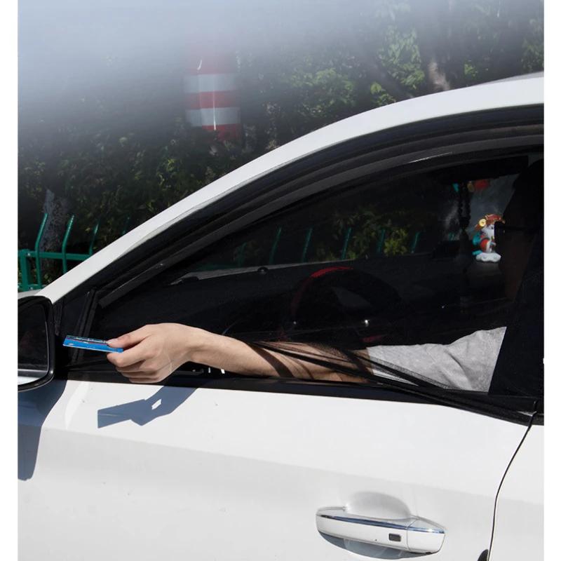 2Pcs/Set Car Mosquito Proof Window Mesh Car Sunshade Net Car Window Sun Visor Cover Automotive Interior
