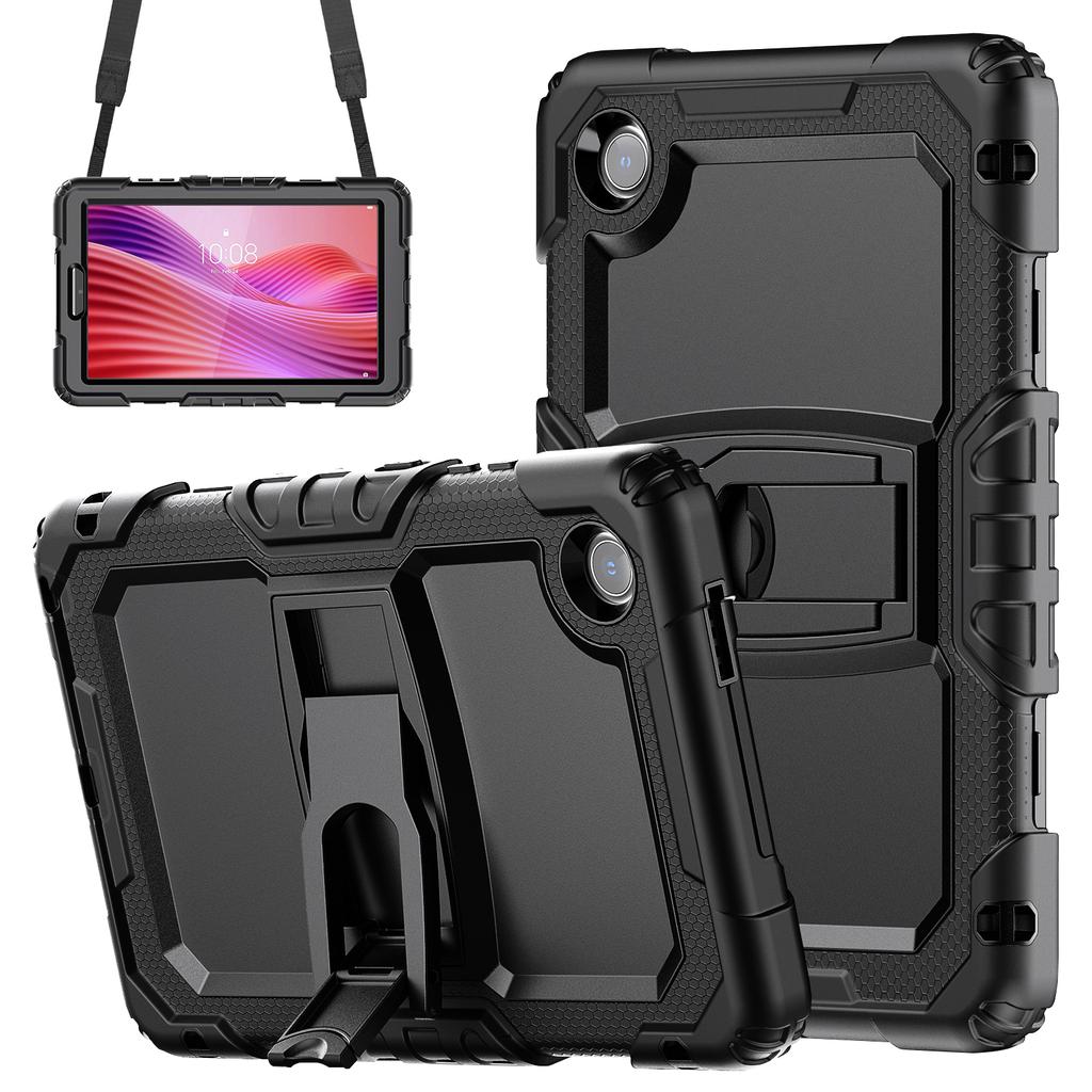 For Lenovo Tab K9 TB305FU Case with Shoulder Strap Kickstand PC+Silicone Shockproof Tablet Cover