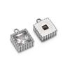 5pcs Stainless Steel Small Heart Square Zircon Drop Necklace Cross Charms for DIY Women Necklace Bracelet Jewelry Earring Making