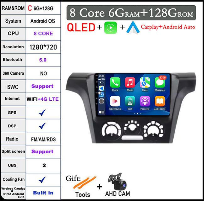 9-дюймовый экран для Mitsubishi Outlander 1 2002-2008 Android 14 автомобильный радиоприемник мультимедийный проигрыватель 4G GPS WIFI IPS сенсорный экран DSP стерео