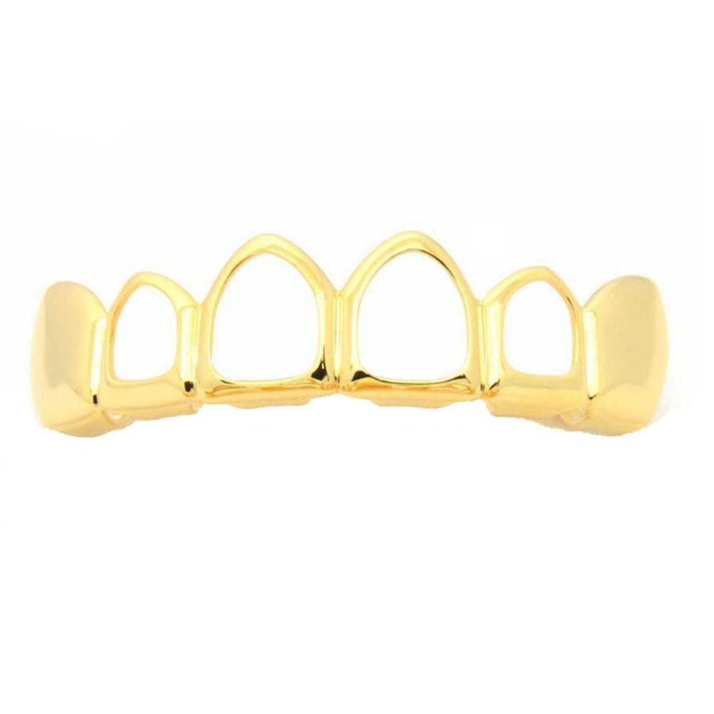 2Pcs/Set Glossy Charm Teeth Grillz Classic Hollow Teeth Grillz Braces Stage Props