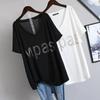 Extra Large Size T-shirt Women's Summer V-neck Clothes Fashion Loose Diamond-studded Letter Short-sleeved T-shirt Women