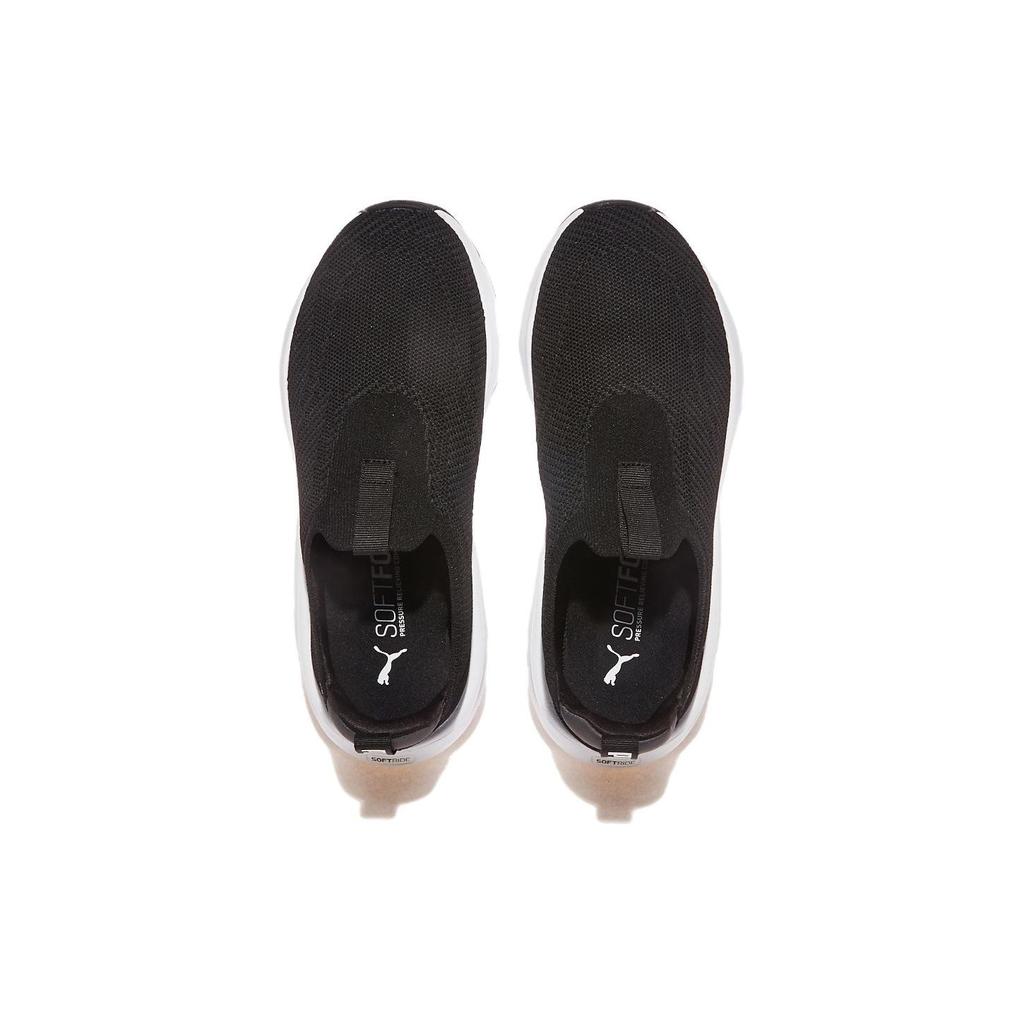 Puma Softride Модные Удобные Амортизирующие Прочные Низкие Повседневные Кроссовки для Бега Унисекс Черные Белые 309833-01