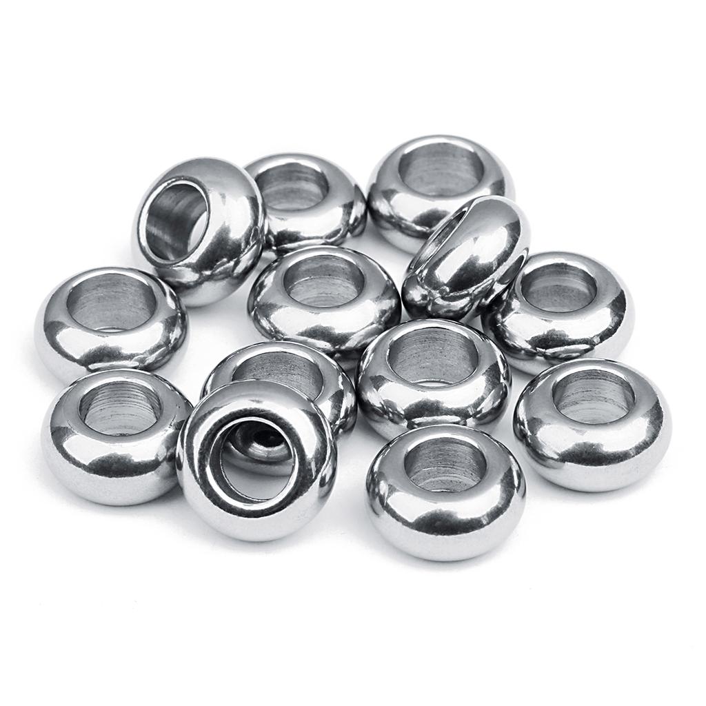 20Pcs High Quality Stainless Steel Beads Multi Sizes Large Holes Loose Beads For DIY Handmade Bracelets Earrings Jewelry Making