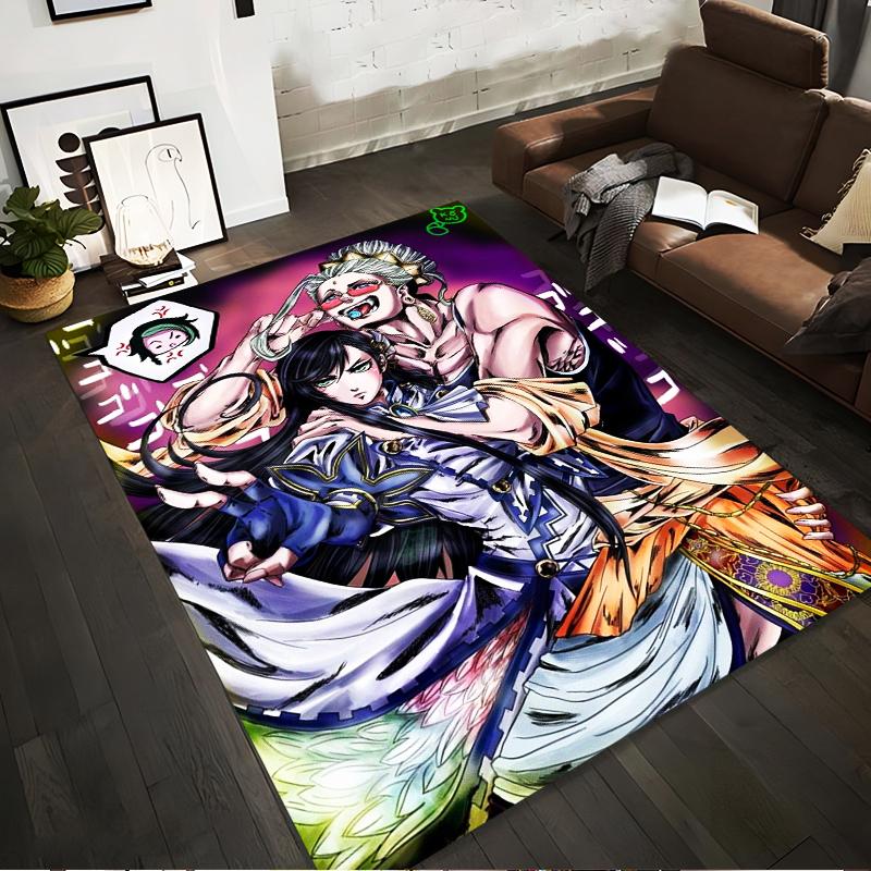 "Colorful Anime-Style Characters Artwork Rug Non-slip rug suitable for living room and bedroom sofas."