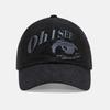 OIOI COLLECTION Revintage Denim Ball Cap Charcoal Gray