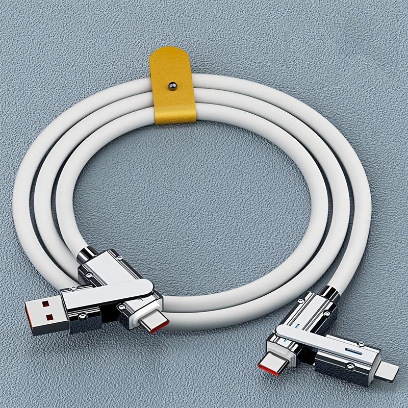 Кабель для быстрой зарядки данных мощностью 120 Вт «четыре в одном», кабель для зарядки с 4 головками, многофункциональное преобразование с несколькими головками, подходит для IPhone / typec, Samsung Xiaomi