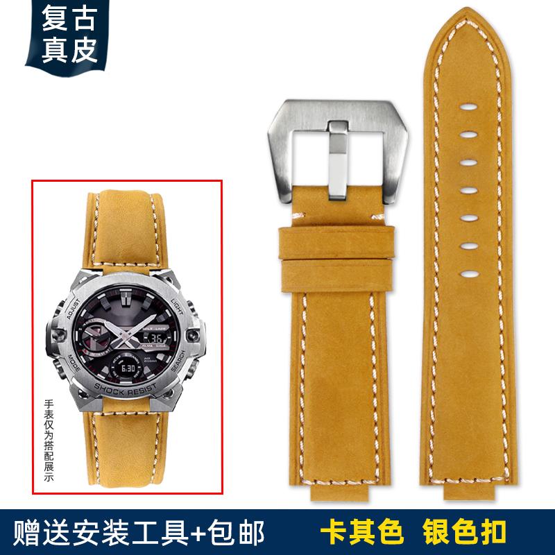 Запасной кожаный ремешок для Casio G-SHOCK GST-B400/GST-B200 Мужской 24*14мм 24*16мм Натуральная Коровья Кожа Ремешок для Часов, Повседневный Наручный Ремешок