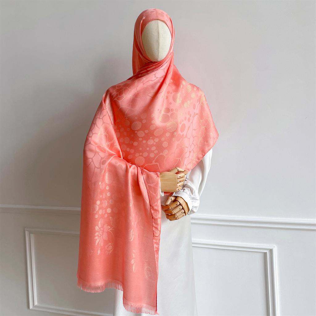 Luxury Paisley Pattern Women Hijab Gold Thread Jacquard Scarf Muslim Wraps Ramadan Islam Headscarf Shawl Turban Neckerchief