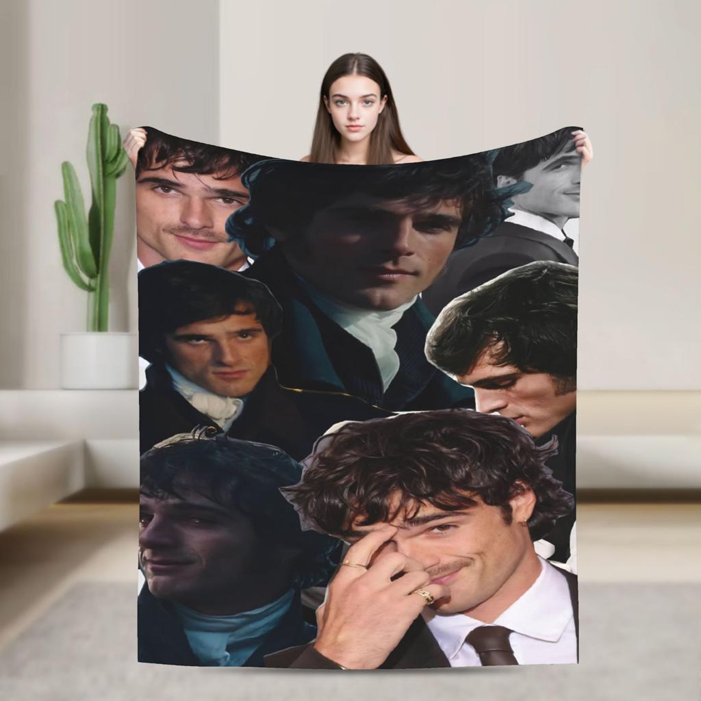 Jacob Elordi Actor Photo Collage Soft Warm Blankets Office Plush Throw Blanket Home Decor Flannel Bedspread Sofa Bed Cover