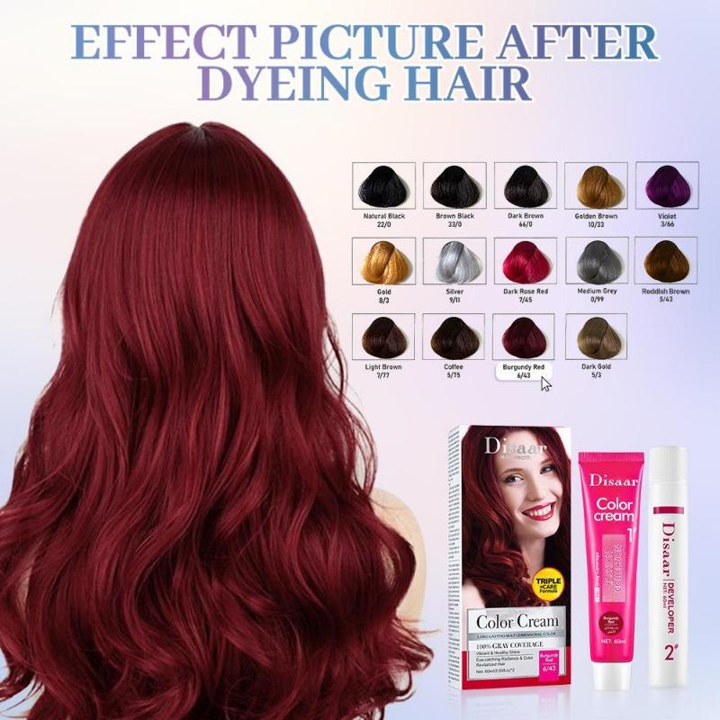 Двойной многоцветный крем для волос, меняющий цвет, который не выцветает, прост в использовании в домашних условиях и не повреждает краску для волос