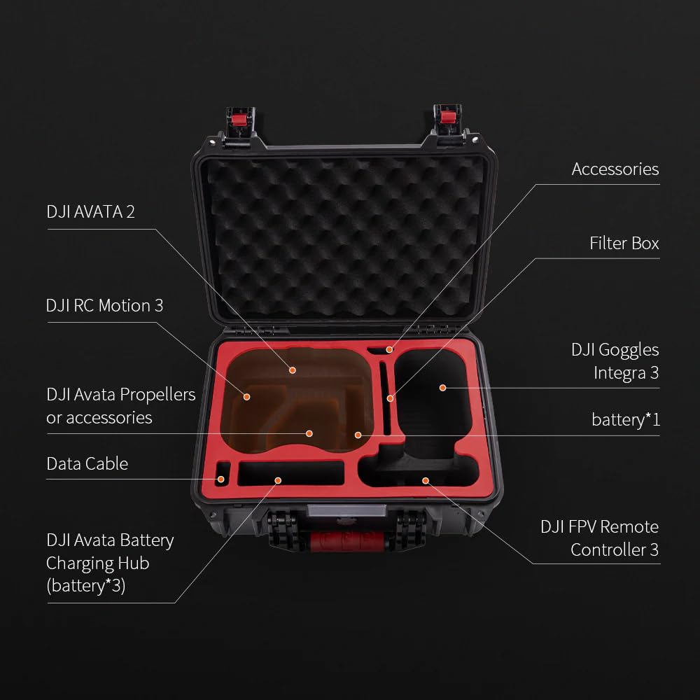 PGYTECH Hard Carrying Case for DJI Avata Special Case for DJI Avatar Hard Large Drone IP67 Air Pressure Adjustment Temperature Change Compatible Model