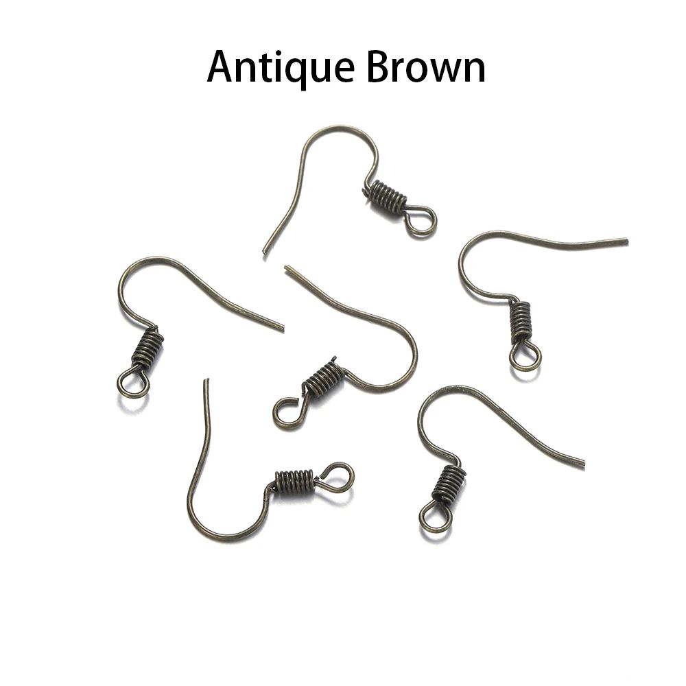 100pcs/lot 20*17mm 10 Color Iron Bead Charms Earring Wires With Ear Hook Earrings Clasp Findings Supplies For Jewelry Making DIY