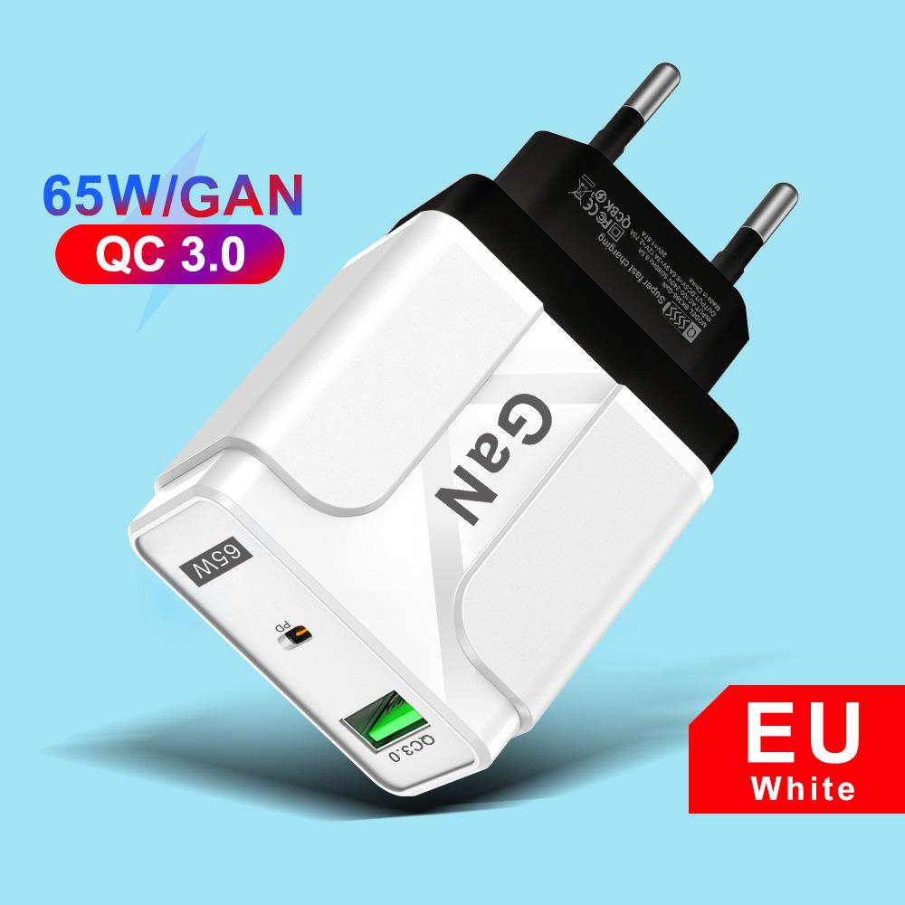 Быстрое зарядное устройство GaN с несколькими портами PD33W QC3.0, европейский стандарт 9В/12В