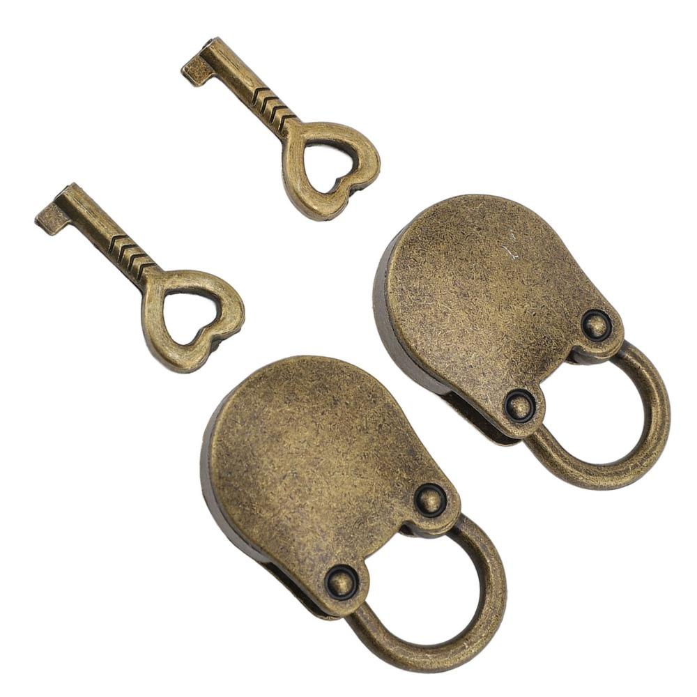 2sets Bronze Bear Shaped Padlock Zinc Alloy Storage Cabinet Padlock For Storage Box