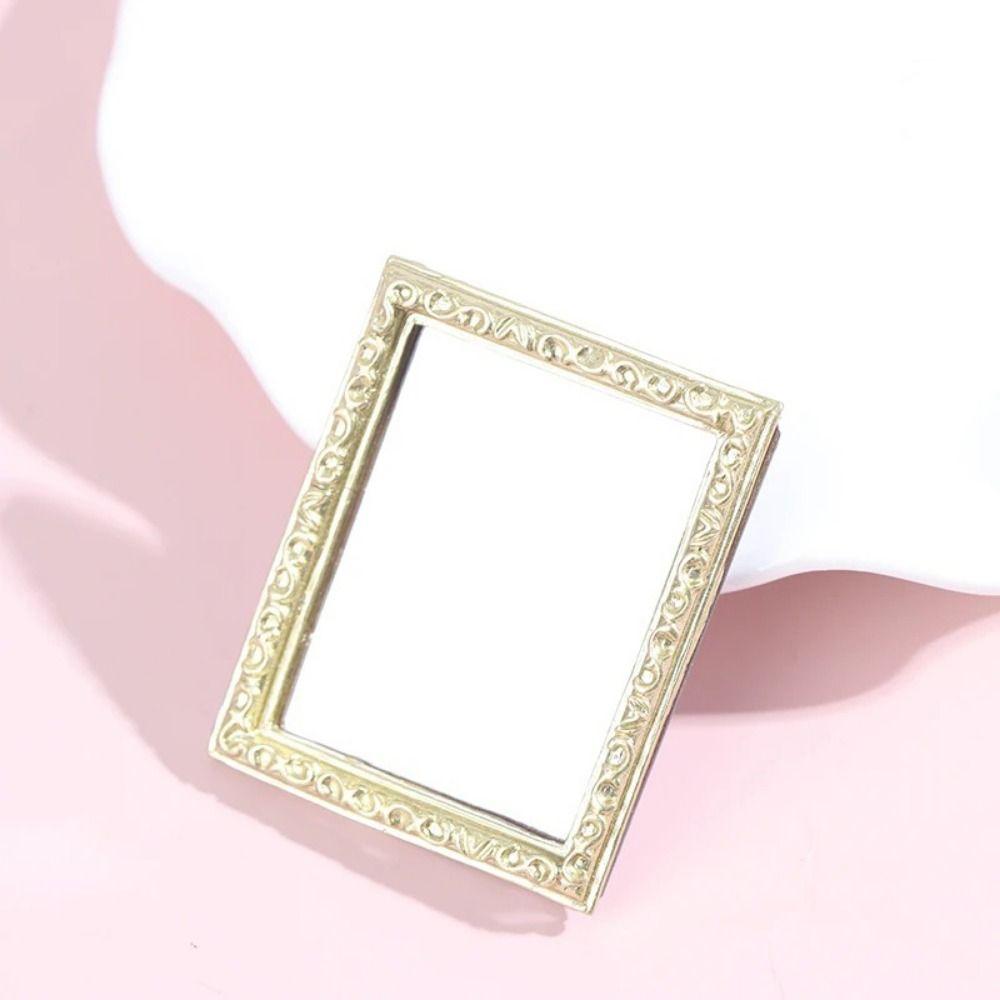 Pretend Play DollHouse Mirror Model Retro OB11 Simulation Handle Mirror Miniature Toy Mirror  Girls