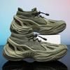 Men's Shoes Summer New Breathable Fly-woven Mesh Trend Elastic Band One Pedal Casual Platform Sports Dad Shoes
