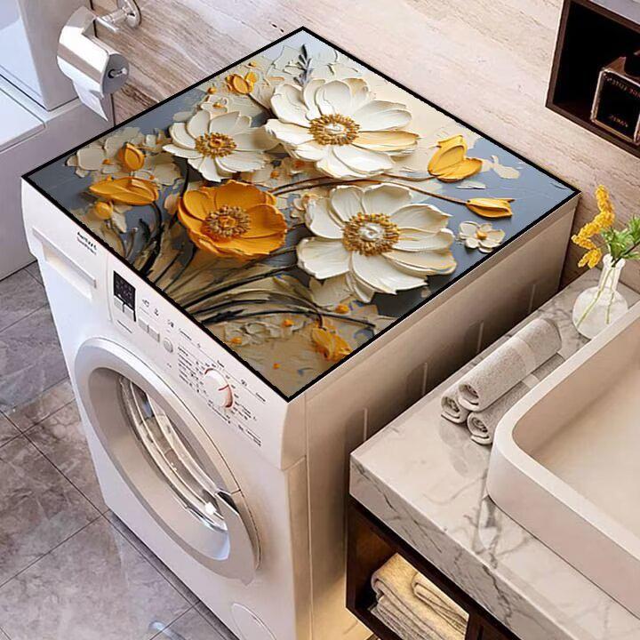 Пылезащитный 3D-коврик с диатомовой грязью и цветком, водонепроницаемый и впитывающий, противоскользящий коврик для стиральной машины или прикроватного столика