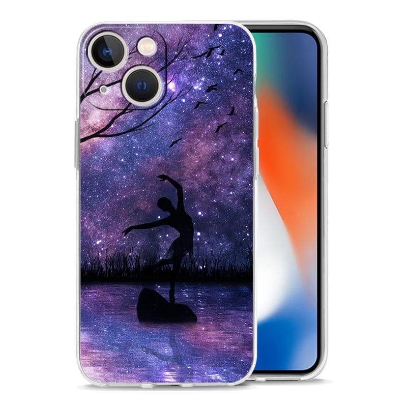 Простой лебединый танец Балет Роскошный чехол для телефона Для iPhone 15 16 14 13 12 11 Pro Max XS X XR SE 7 8 Plus ТПУ Прозрачная линза Защитная крышка