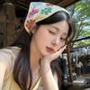 Flower Triangle Turban Floral Women Hair Scarf Sweet Crochet Bandana  Travel
