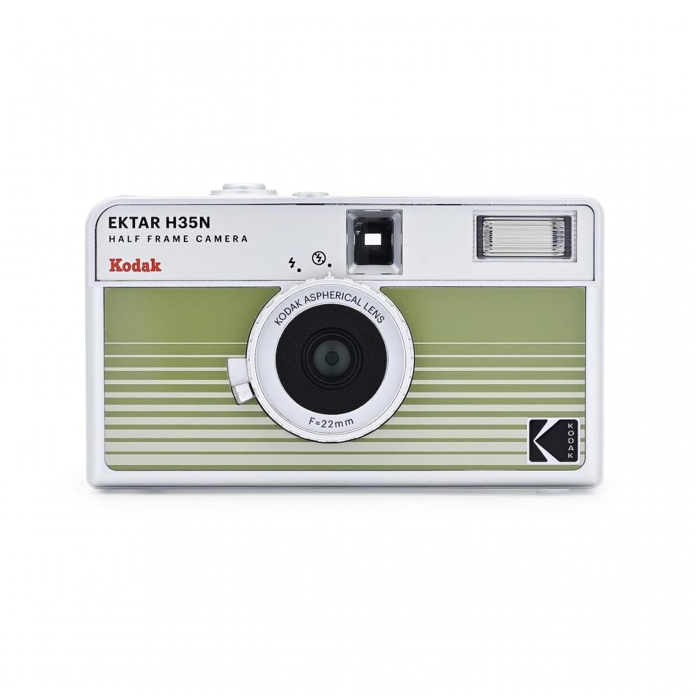 Kodak Комплект полукадровой пленочной камеры EKTAR H35N с рулонной пленкой Kodak Ultramax 24EXP (Полосатый зеленый)