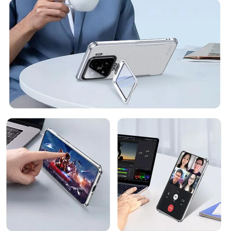 Роскошный Чехол-держатель для линз из металла с покрытием и кожи для Xiaomi 15 Pro 15 Ultra Ударопрочный Бампер Защитная Крышка Xiaomi Mi 15Pro