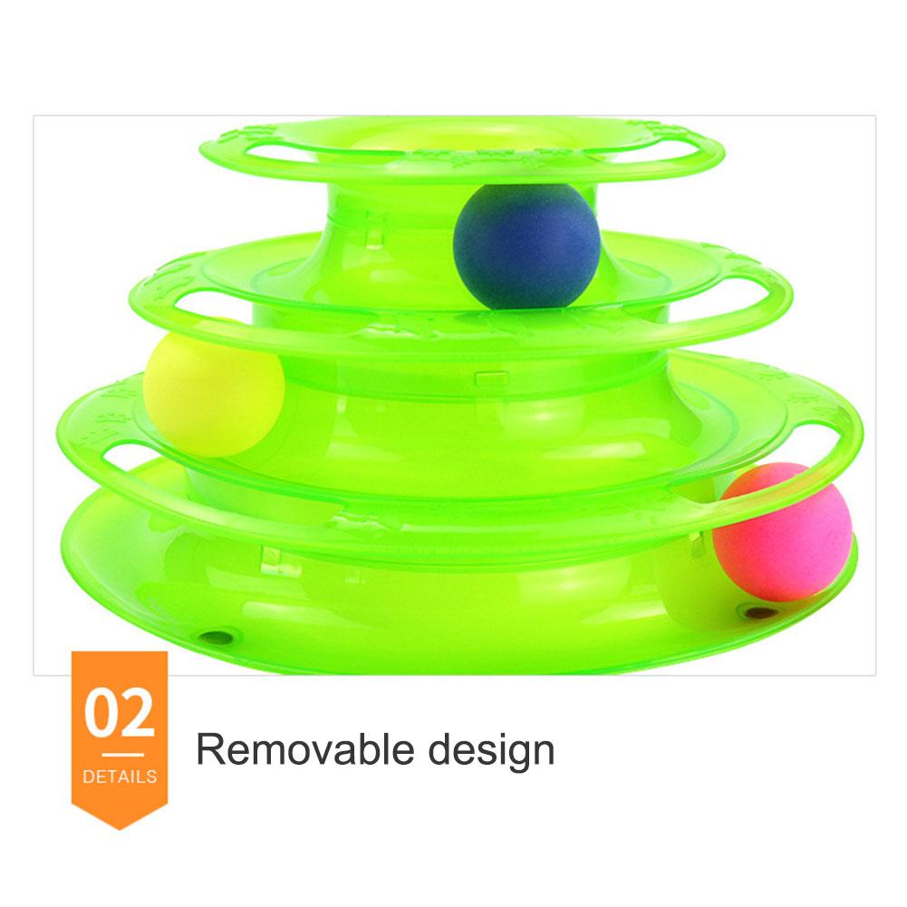 3 Layer Interactive and Stimulating Cat Turntable Toy with Caged Mouse Ball