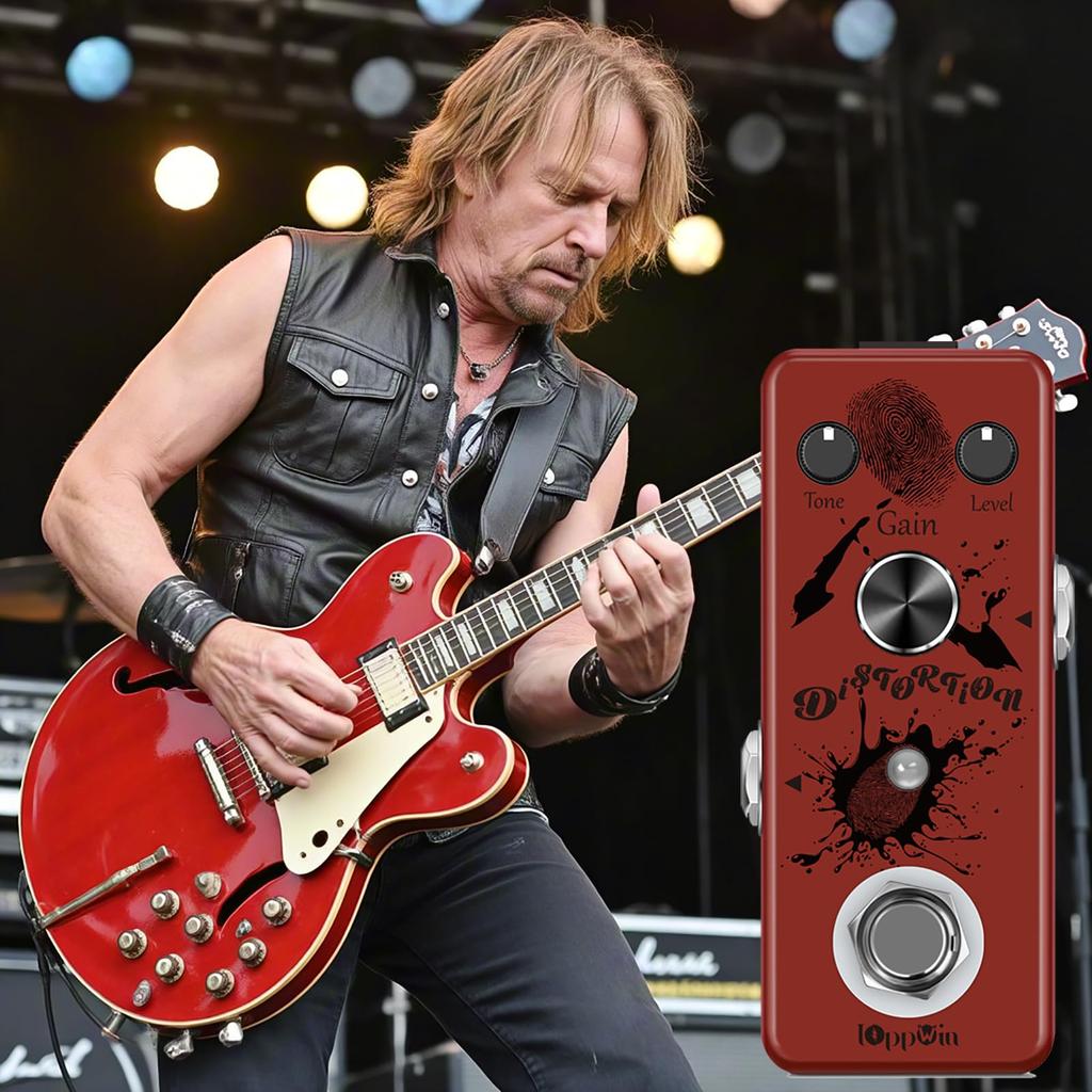 IOppWin British Distortion Pedal Classic English Distortion Metal True Bypass - Amp-Inspired Tone, Case, Ultra-Compact,