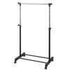 (YAMAZEN) Adjustable Height Pipe Clothes Rack, Single, with Casters, Black, MKS-S(BK)(S)