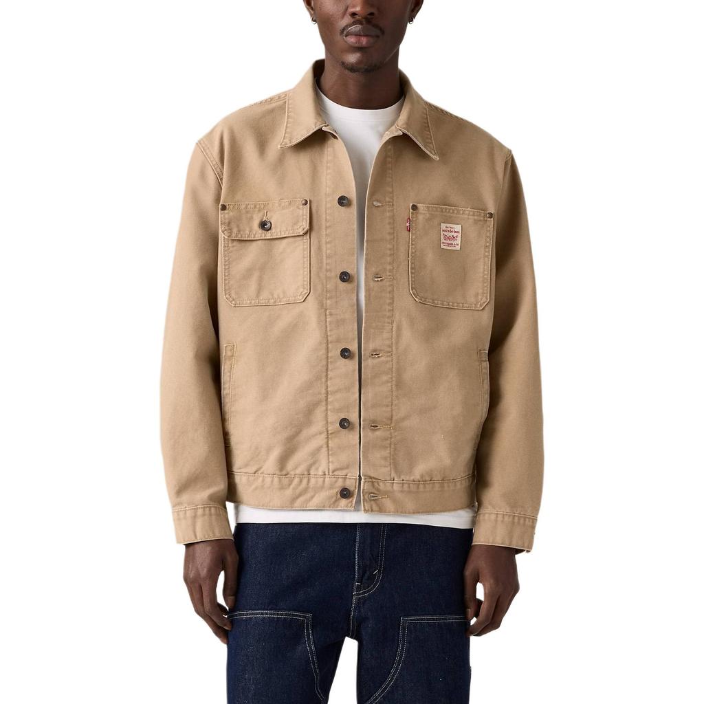 Levis Винтажная Свободная Простая Удобная Куртка с Заостренным Воротником и Длинным Рукавом Мужская Куртка A4820-0023