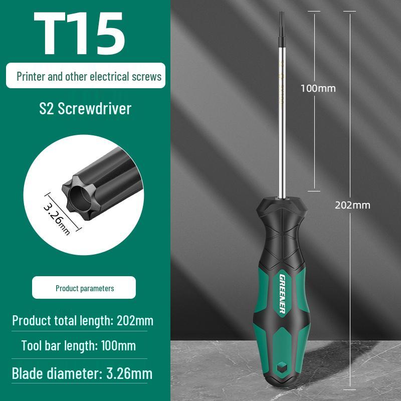 Green Forest Magnetic Hex & Mi Word Screwdriver Set: T8, T15, T20, T25, T30