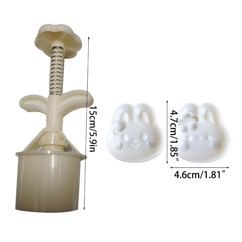 Flower Rabbit Mooncake Mold Mid-Autumn Festival Cake Biscuits DIY Baking Mold Mid-autumn Festival Rabbit Hand Press Mold