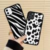 Black and White Dalmatian Cow Zebra Texture Phone Case Silicone PC+TPU Case for iPhone 11 12 13 Pro Max 8 7 6 Plus X SE XR Hard