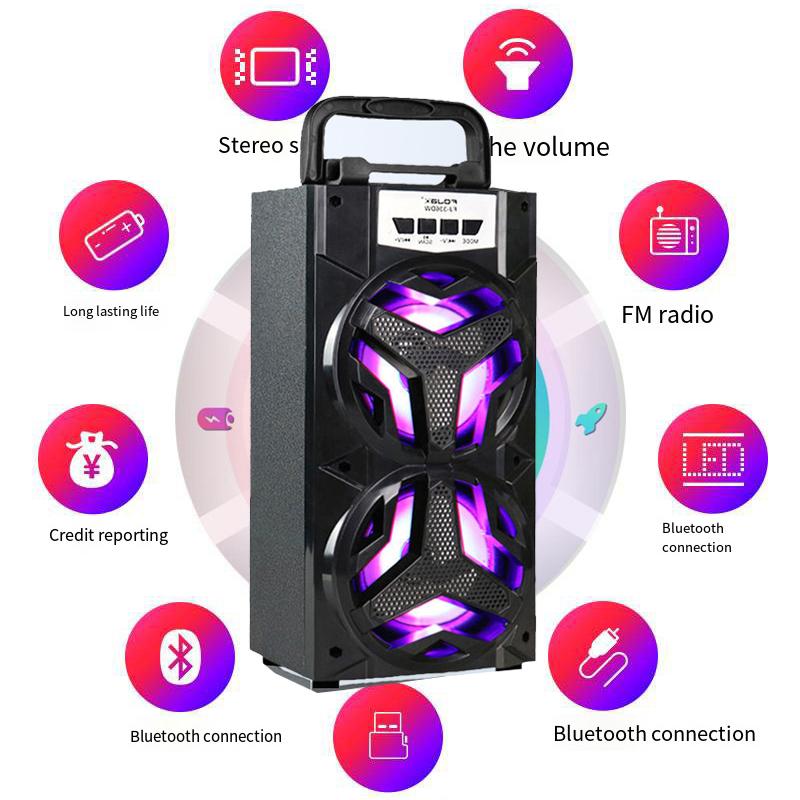 10W Karaoke Outdoor Portable Sound Box Speaker Wireless Large Home Theater Bluetooth Party Speakers With Wired Microphone